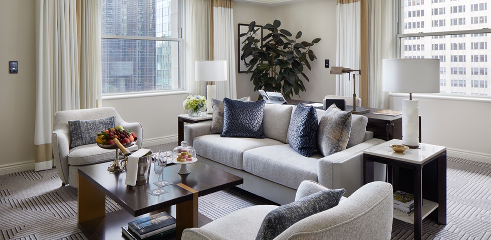 A refined luxury suite prepared for a private client stay in New York